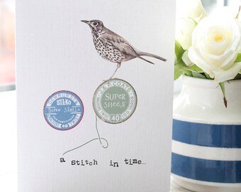 A stitch in time greetings card