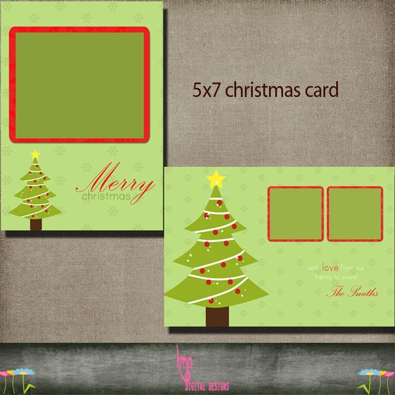 christmas card postcard 5x7 christmas holiday card psd