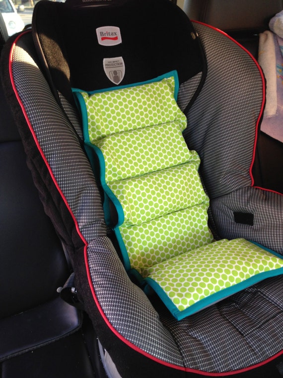 Green Polka Dot Car Seat Cooler-Teal Trim by SimplySassySweet