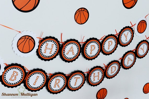 Basketball Birthday Banner Happy Birthday Banner Sports