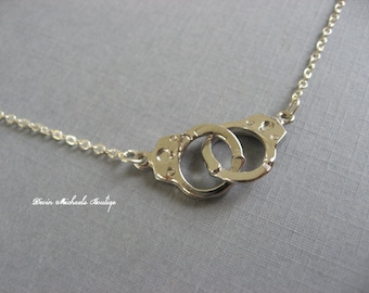 Tiny Handcuff Necklace, 50 Shades of Grey, Delicate, minimal, casual, everyday