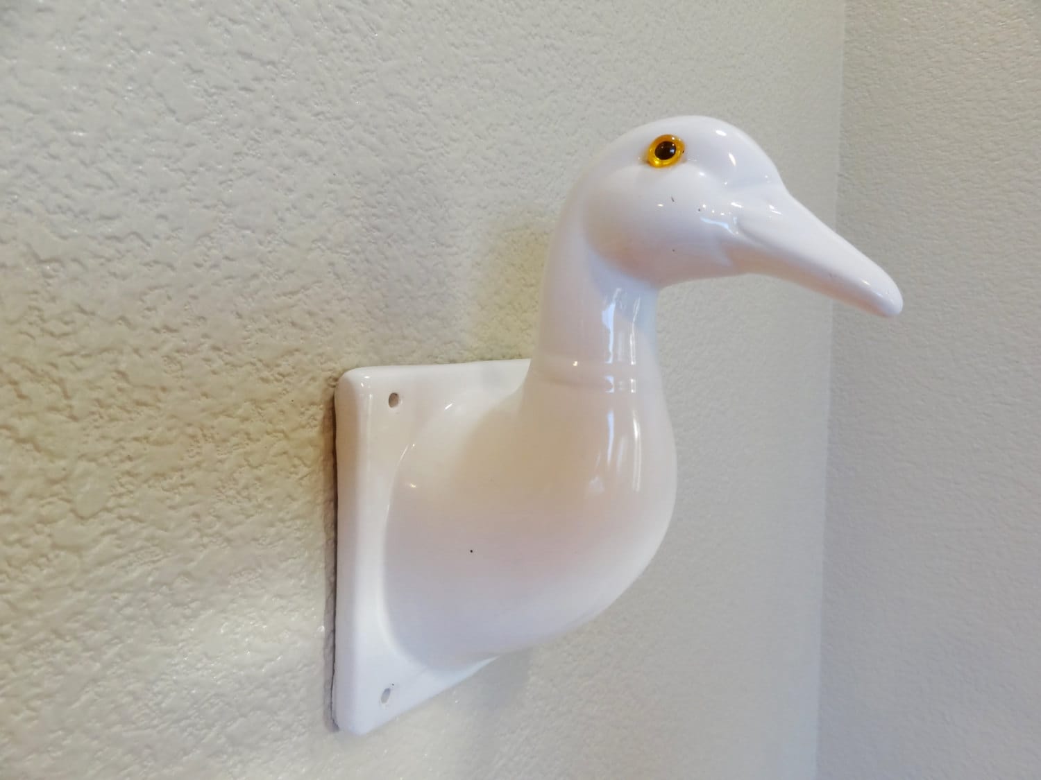 Ceramic Towel Holder // Duck Head // Animal Wall Head