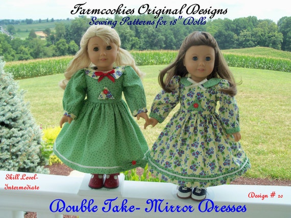 PRINTED Sewing Pattern /1940's Mirror Dresses / Sewing Pattern for American Girl 18" Dolls