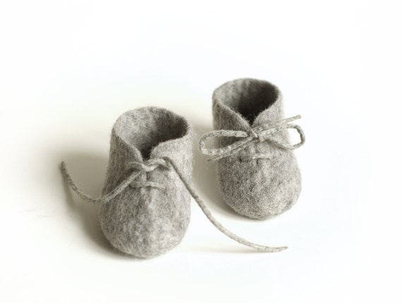 felted baby booties / PURE WOOL / eco friendly gift / made to