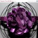SALE Boutique Baby Girl Eggplant Satin and Tulle Puff Flower on a Eggplant Elastic Headband Perfect for Photo Props Holidays
