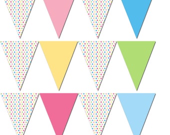 Fairy Birthday Banner Happy Birthday Green Pixie Pink Polka