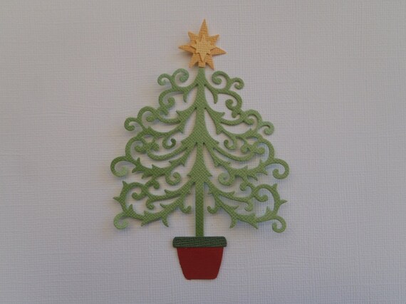 filagree christmas tree with star die cut for scrapbooking filagree christmas tree with star die cut for scrapbooking