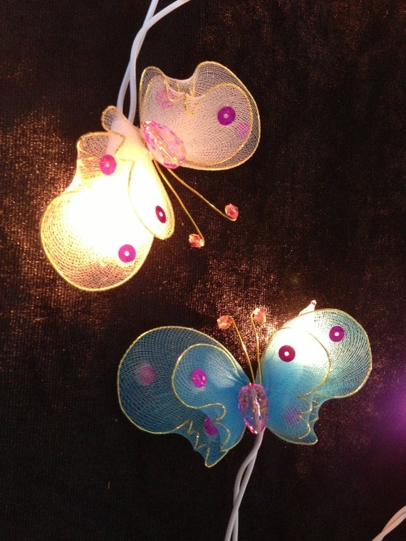 Handmade Colorful Moth Butterfly string lights for party and