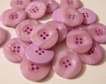 25 Lavender Glossy Round Buttons Size 34"