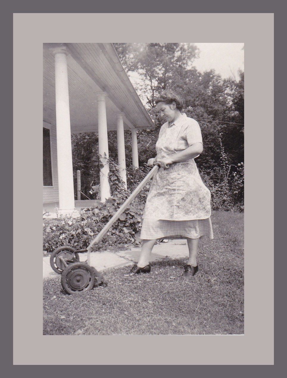 Old Fashioned Yard Work Push Lawn Mower 1940s by EphemeraObscura