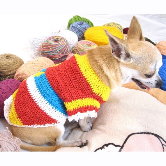 Fun Colorful Plaid Dog Clothing Cotton Chihuahua Clothes Puppy