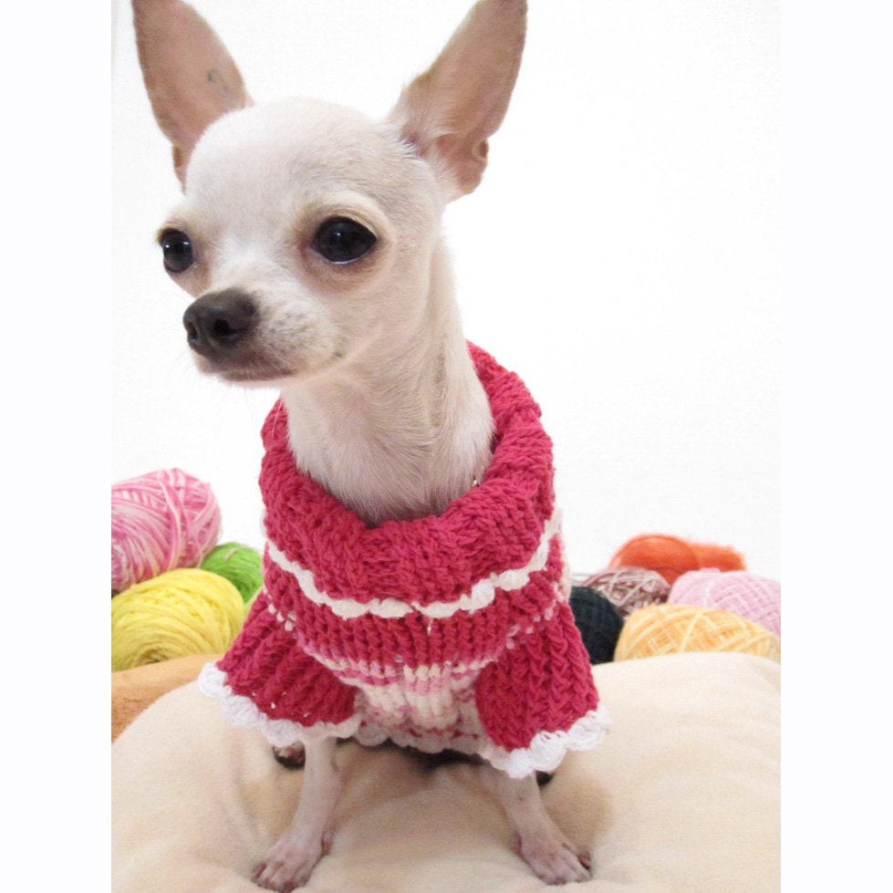 Dog Sweater XXS Pink Teacup Chihuahua Clothes Puppy Costumes