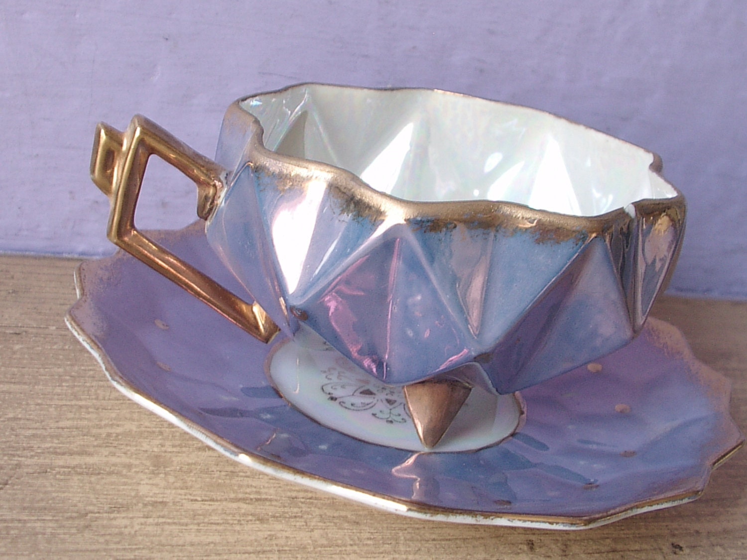 Antique Castle Japan tea cup set blue tea cup by ShoponSherman