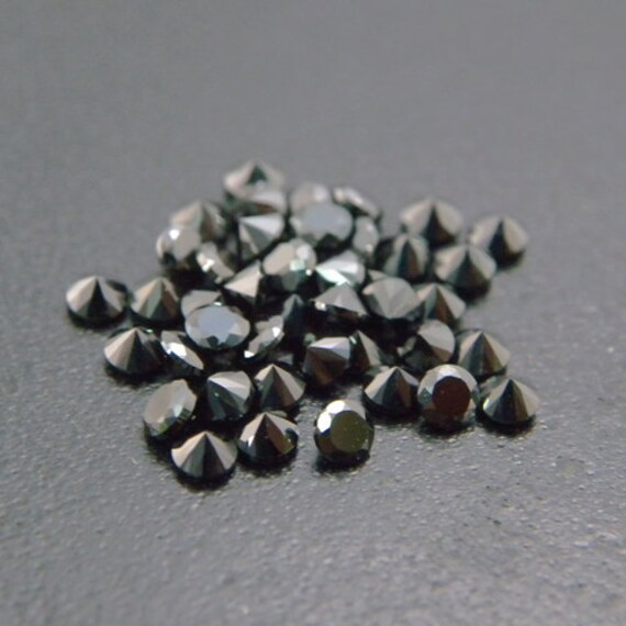 6mm Round CZ Black Cubic Zirconia Loose Stones Lot by betajewelry