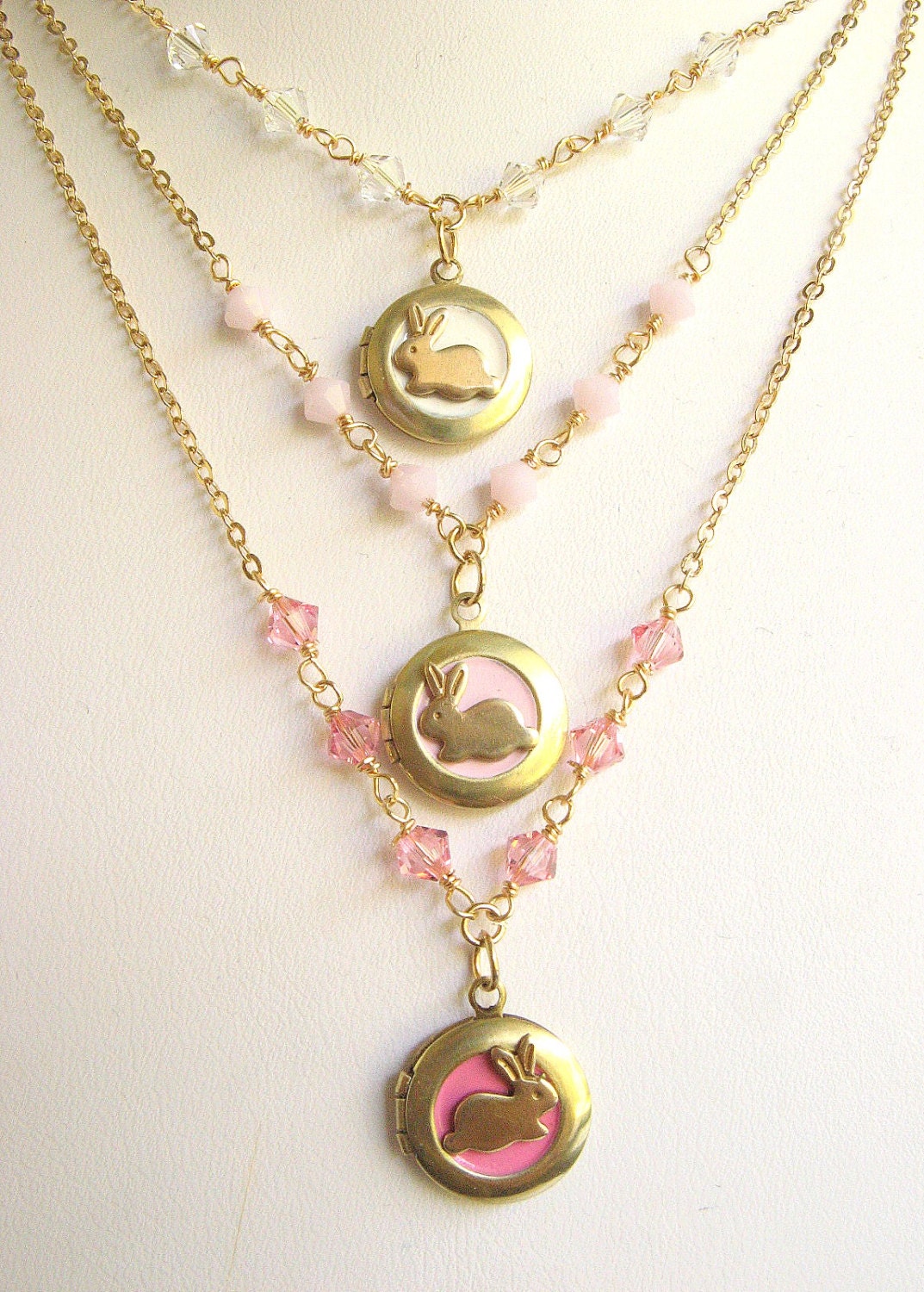 Bunny locket necklace Little Girl necklace by SaysTheStone