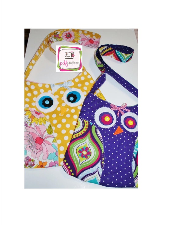 pdf Owl Tote Bag Sewing Pattern - INSTANT DOWNLOAD!!!
