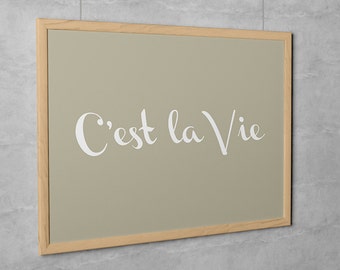 Wall Decor Words - C'est la Vie - Typographic Print French Saying ... Wall Decor Words - C'est la Vie - Typographic Print French Saying ...
