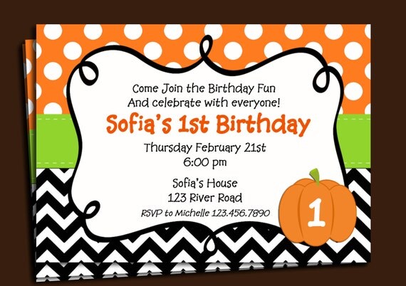 Halloween Pumpkin Invitation Printable - Halloween Party, Birthday, Fall Event - Pumpkin Collection Il_570xn