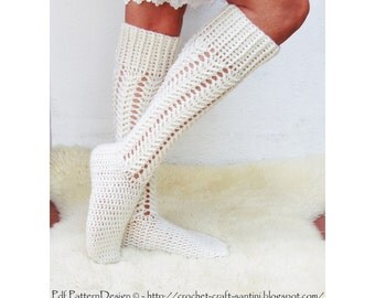 Aran Cabled knee-socks - Crochet Pattern - Instant ...