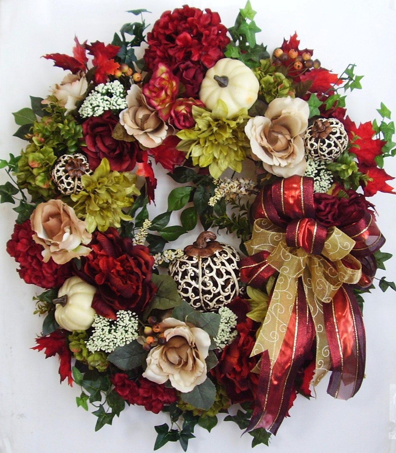 Autumn Wreath Fall Wreath Halloween Wreath by WreathbyHH on Etsy