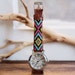 BW-06,Free U.S shipping,Native American inspired hand-beaded watch.brown,leather,handmade,hippie,boho,hipster