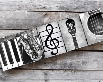 MUSIC Sign in Alphabet Photography Framed Letter Art for the Music Teacher or Lover, Music instrument letters
