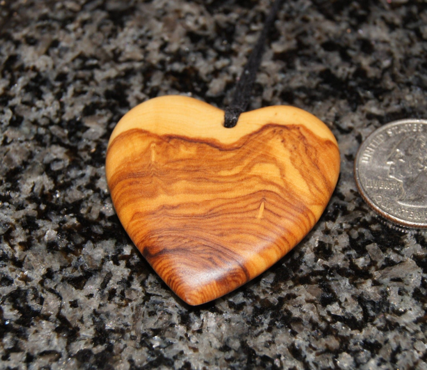 Olive Wood Pendant wood jewelry Heart