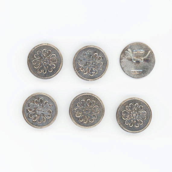 1950s Sterling Silver Mexican Buttons Buy per Each by PandPF