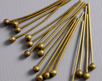 HEADPIN-AB-20MM - 300 Antique Bronze Ball End Headpins (24 guage) - 20mm