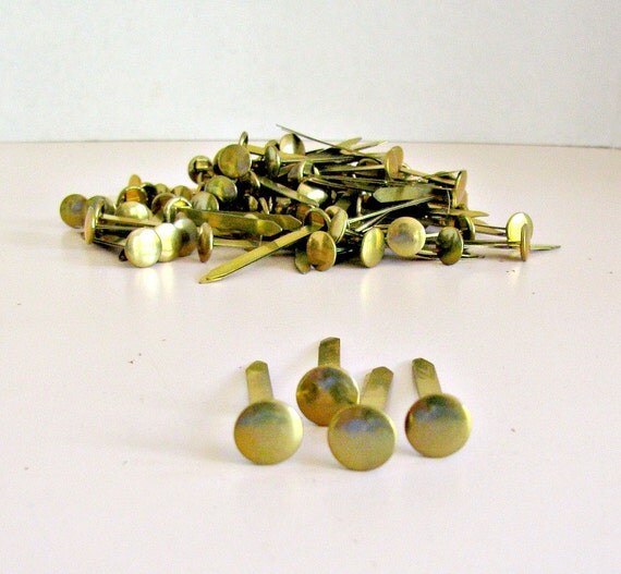 Vintage Brass Paper Fasteners No 7 by Noeting by DecadesAgo