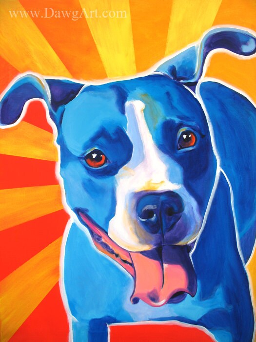 Pit Bull Pet Portrait Dawgart Dog Art Pet Portrait Artist