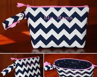 Large Personalized Diaper Clutch, Custom made Compact diaper bag, Baby shower gift idea, Baby Travel Organizer Bag.