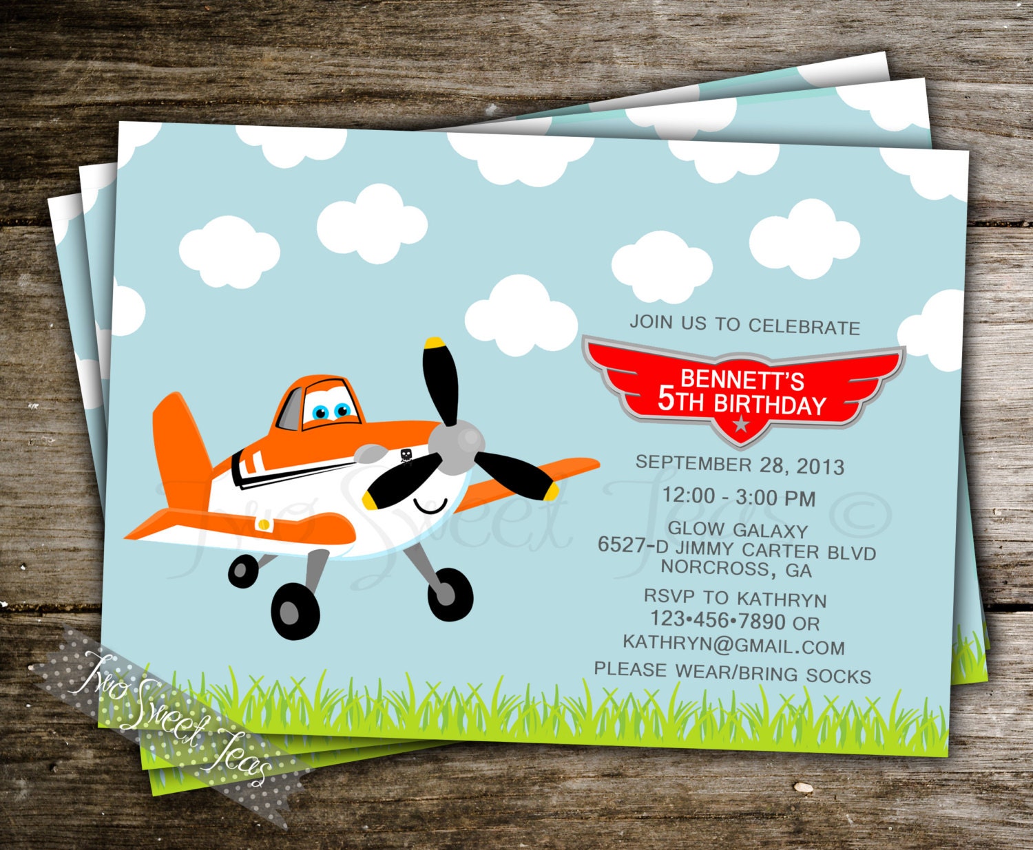 Dusty Party Invitations 1