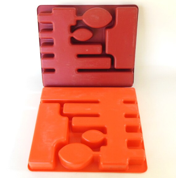 Rubbermaid Flatware Organizer Silverware Tray 70s Orange or