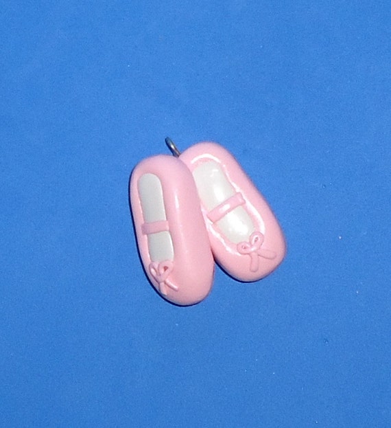 Items similar to Polymer Clay Pink Pearl Ballet Shoe Slipper Pendant ...