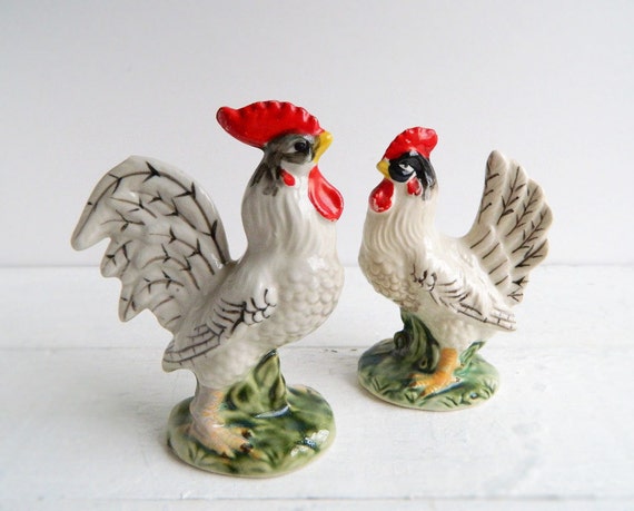 resin roosters and hens