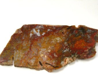 Red Orange n White Moss Agate Slab RS0125