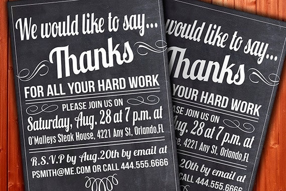 Custom Thank You Invitation Business Function or Party | Etsy