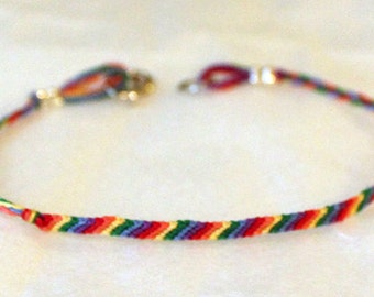 Gay Pride Rainbow LGBT Friendship Bracelet with Clasp Super slim thin