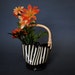 Ceramic Pottery Black and White Stripe Purse Vase
