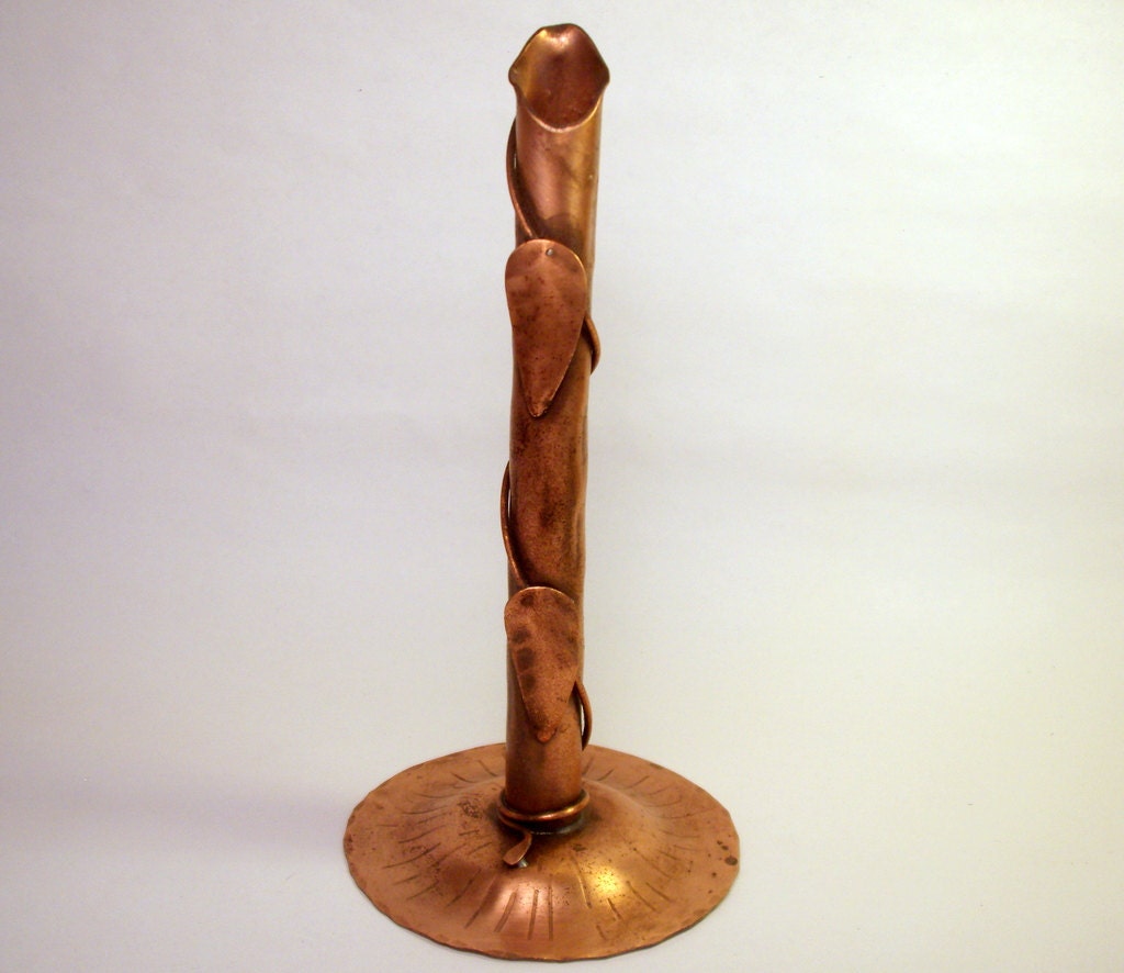 UTAH COPPER Bud Vase / Leaf / Marked / Vintage