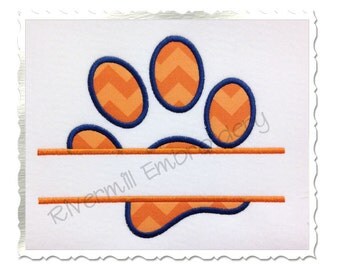Split Paw Print Applique Machine Embroidery Design - 4 Sizes