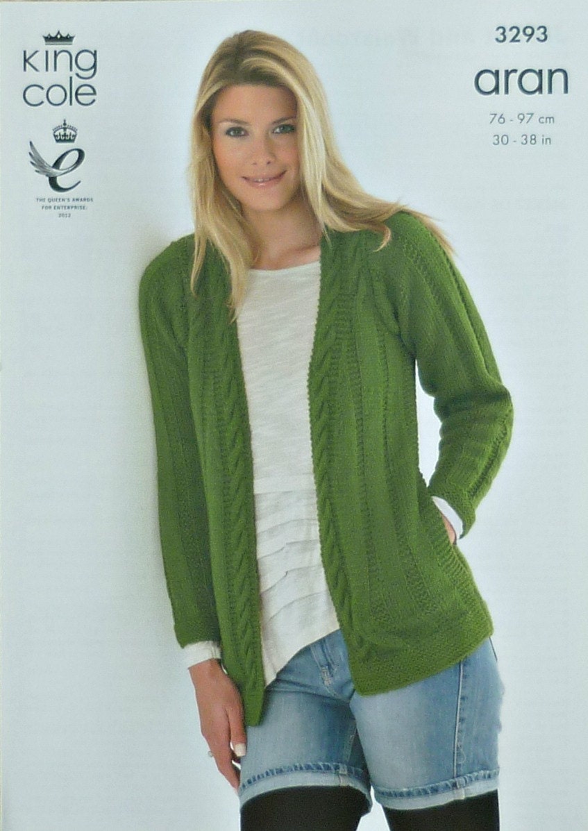 Womens Knitting Pattern K3293 Ladies Long Sleeve Cardigan with Side Pockets K...