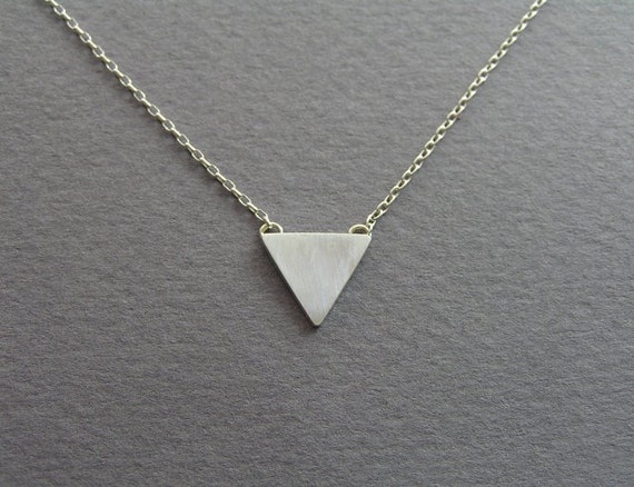 Triangle Necklace Pendant  Geometric Jewelry by DaliaShamirJewelry