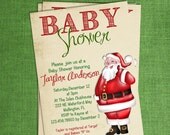 Christmas Vintage Santa Baby Shower Invitation Printable Il_170x135
