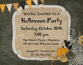 Bunting Vintage Halloween Party Invitation Printable Custom Il_170x135