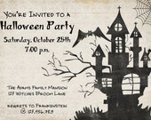Haunted House Halloween Party Invitation Printable Custom Il_170x135