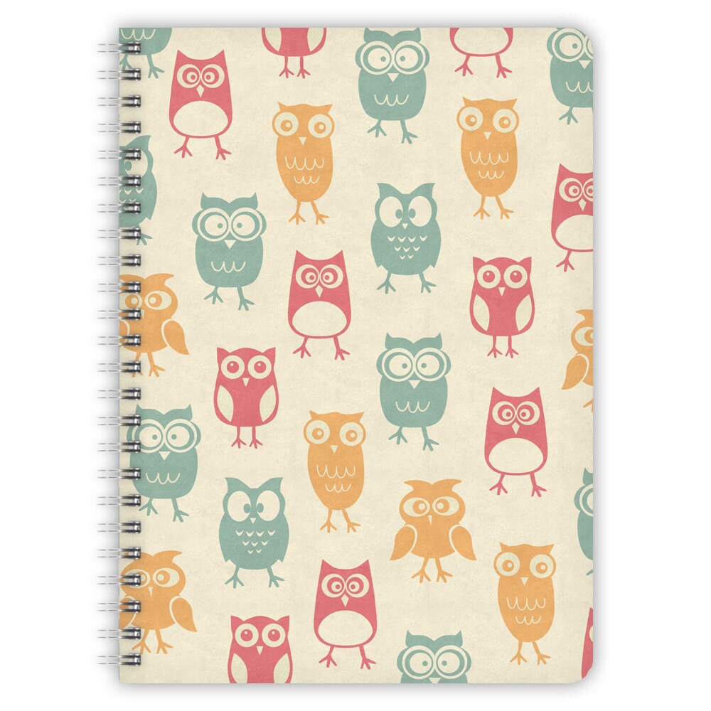 Notebook A5 Owl Pattern by etmamu on Etsy