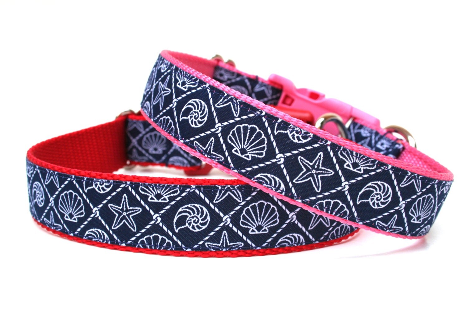 Nautical Dog Collar 1 Ocean Dog Collar by Wagologie on Etsy