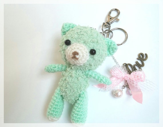 Amigurumi bear keychain OOAK ready to ship. by thujashop ...